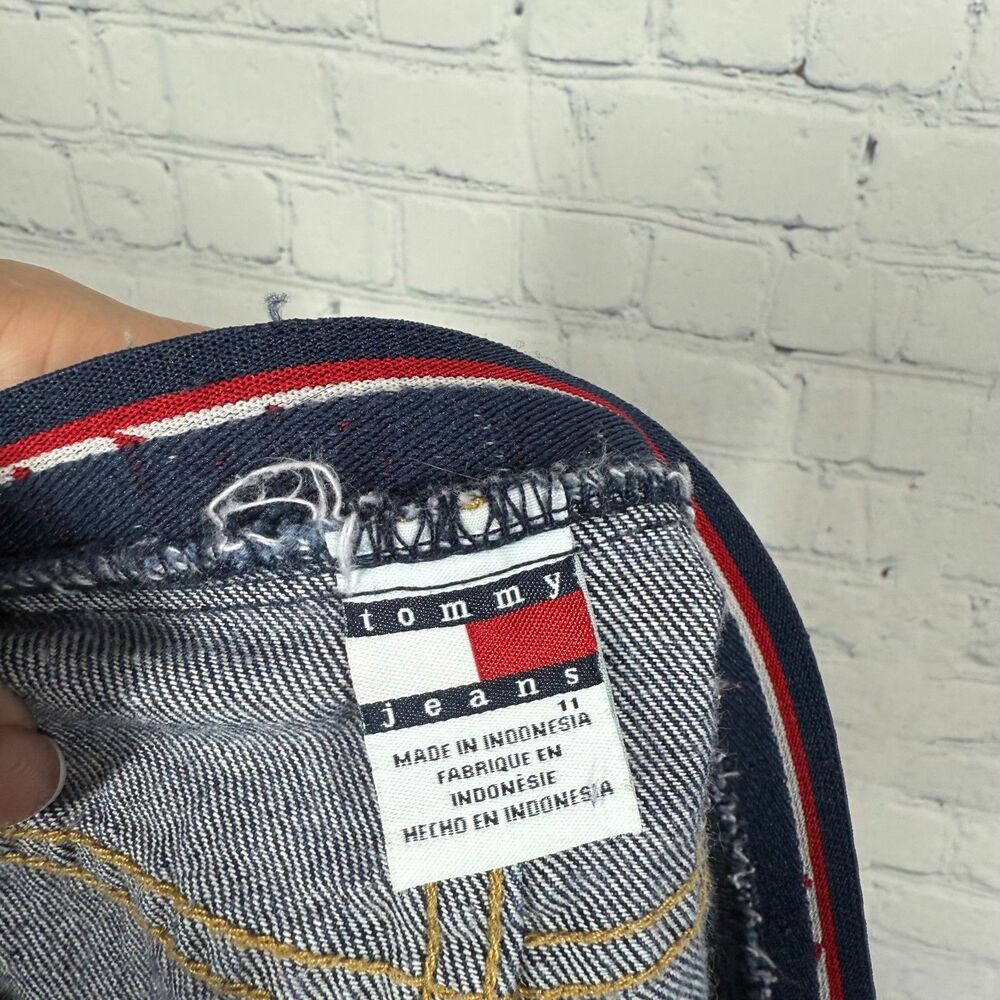 Vintage Tommy Hilfiger Girl Micro Skirt Size 11 Y2K Low Rise Denim 90s Style - Picture 7 of 14